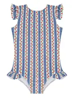Minnow girls ruffle cap sleeve one piece
