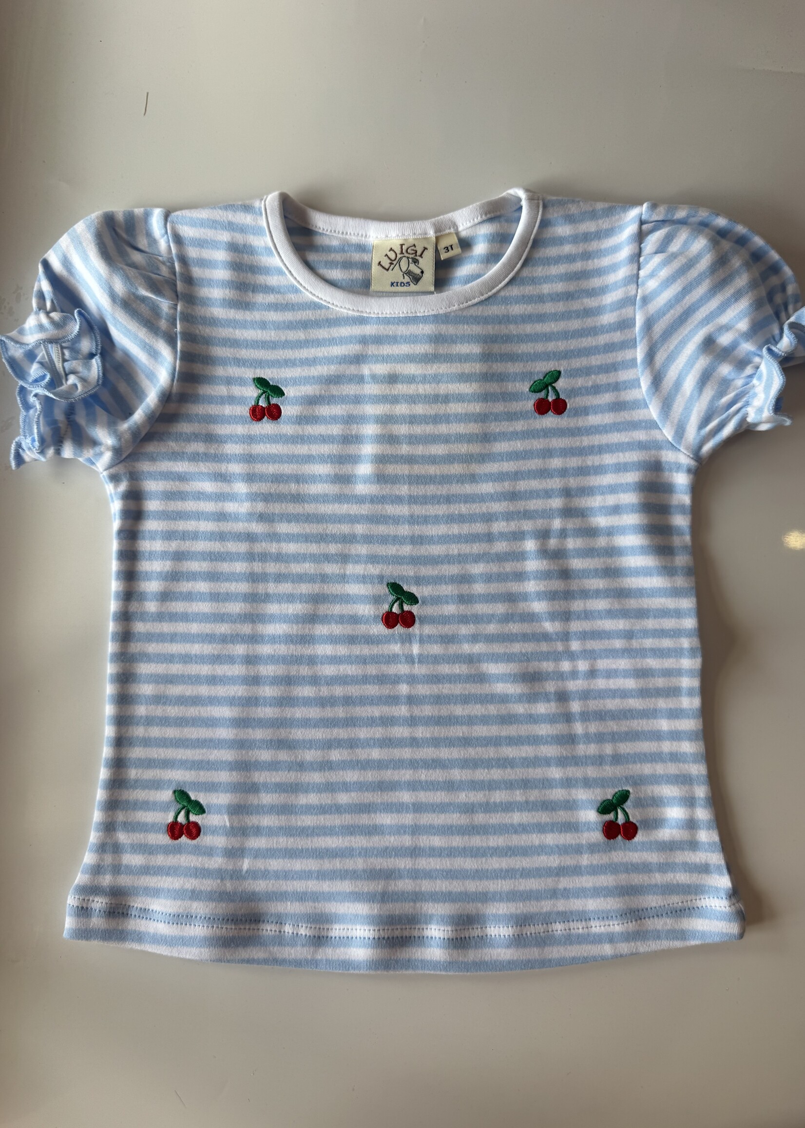 Luigi Kids Girls S/S Stripe Cherries