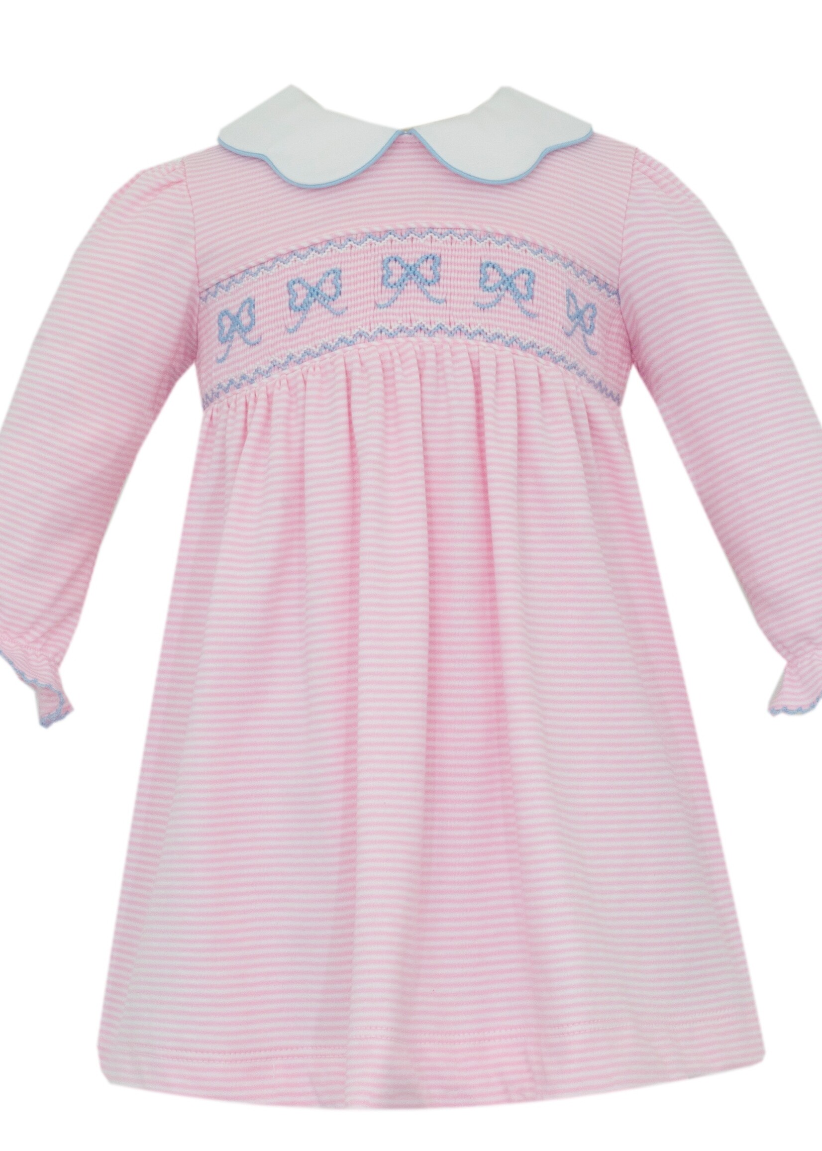 Petit Bebe Bow Knit Girls Dress L/S