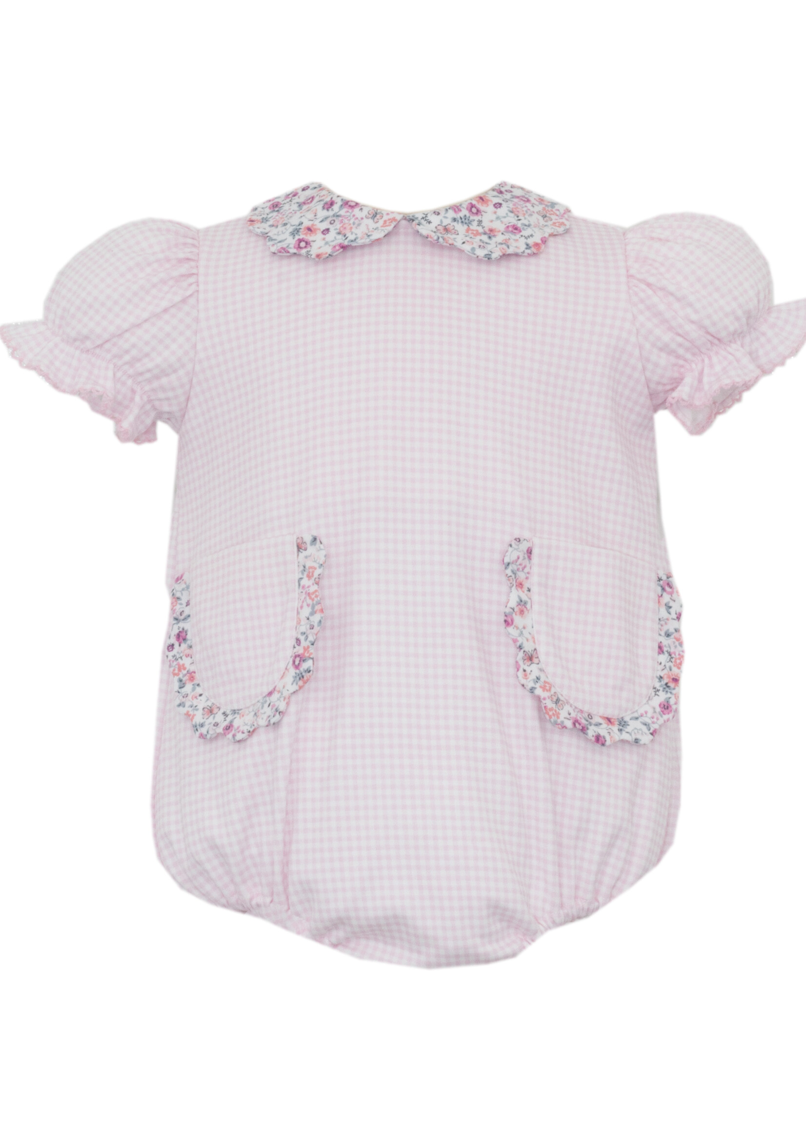 Petit Bebe Girl Bubble w/floral pockets