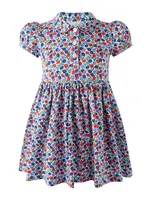 Rachel Riley Blue Poppy Jersey Dress