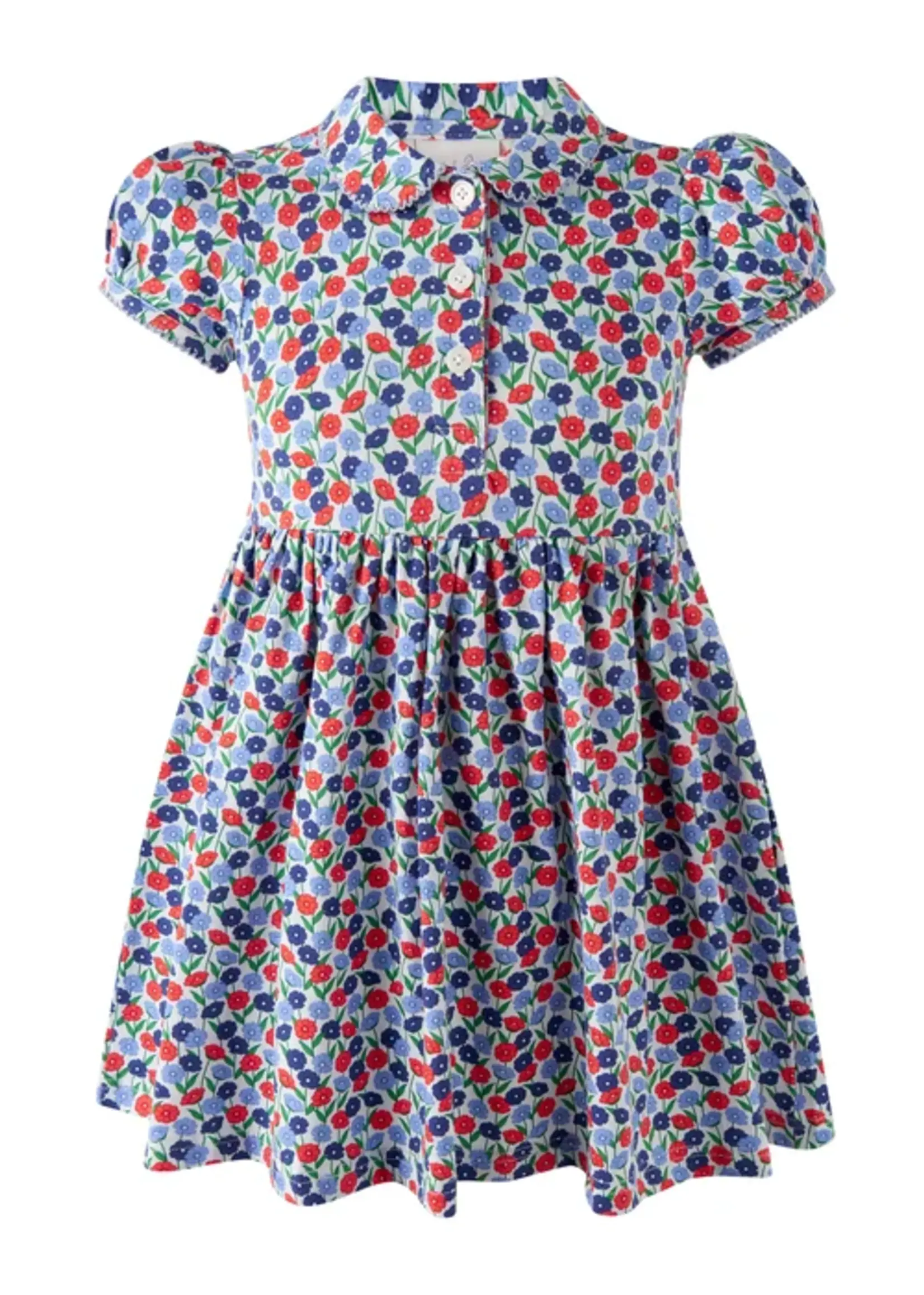 Rachel Riley Blue Poppy Jersey Dress