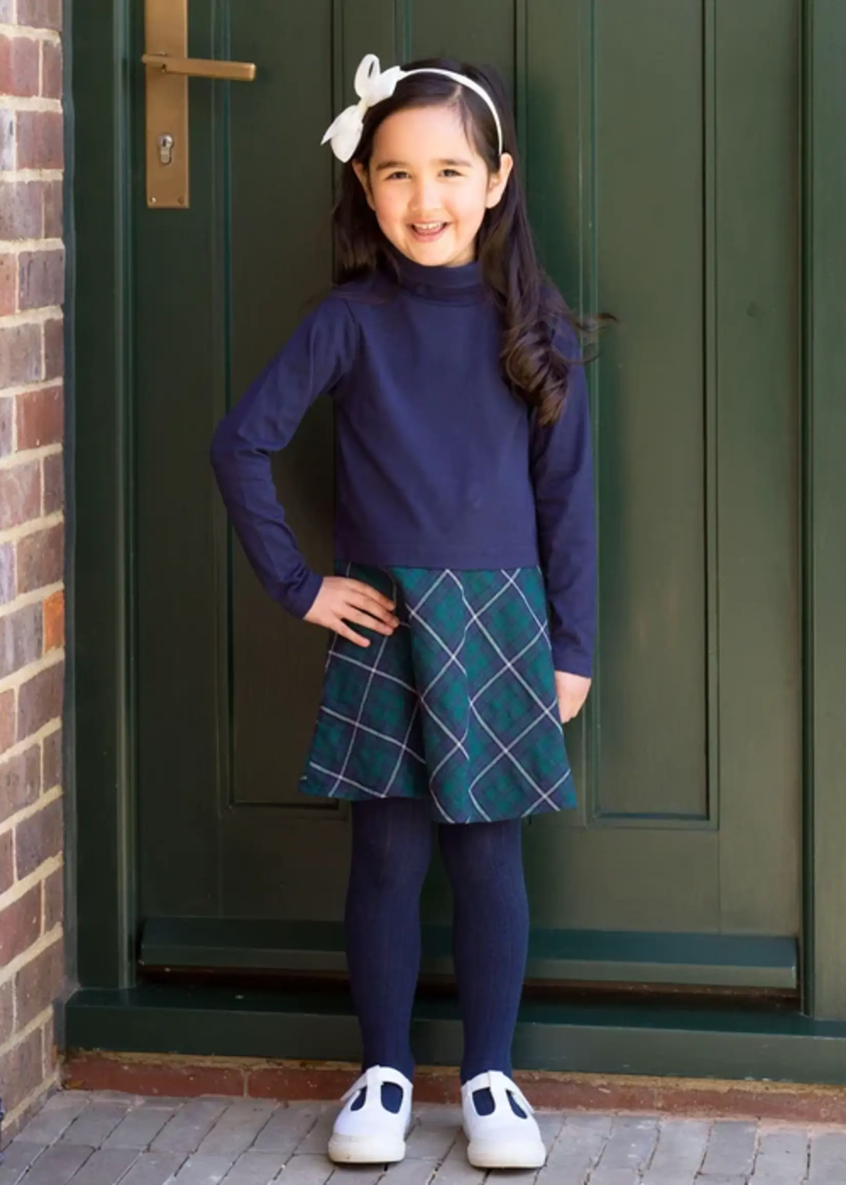 Rachel Riley Tartan Turtle Neck Dress