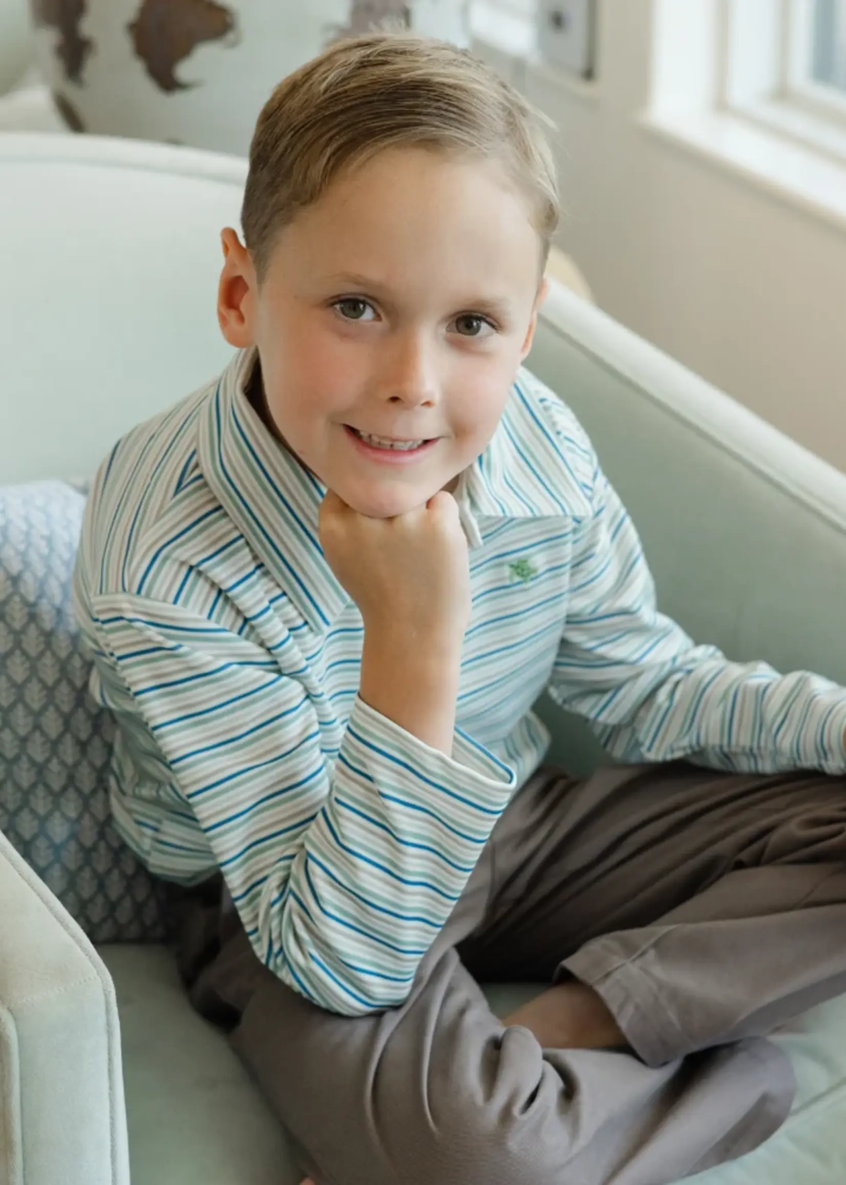 Bailey Boys L/S Striped PERFORMANCE POLO