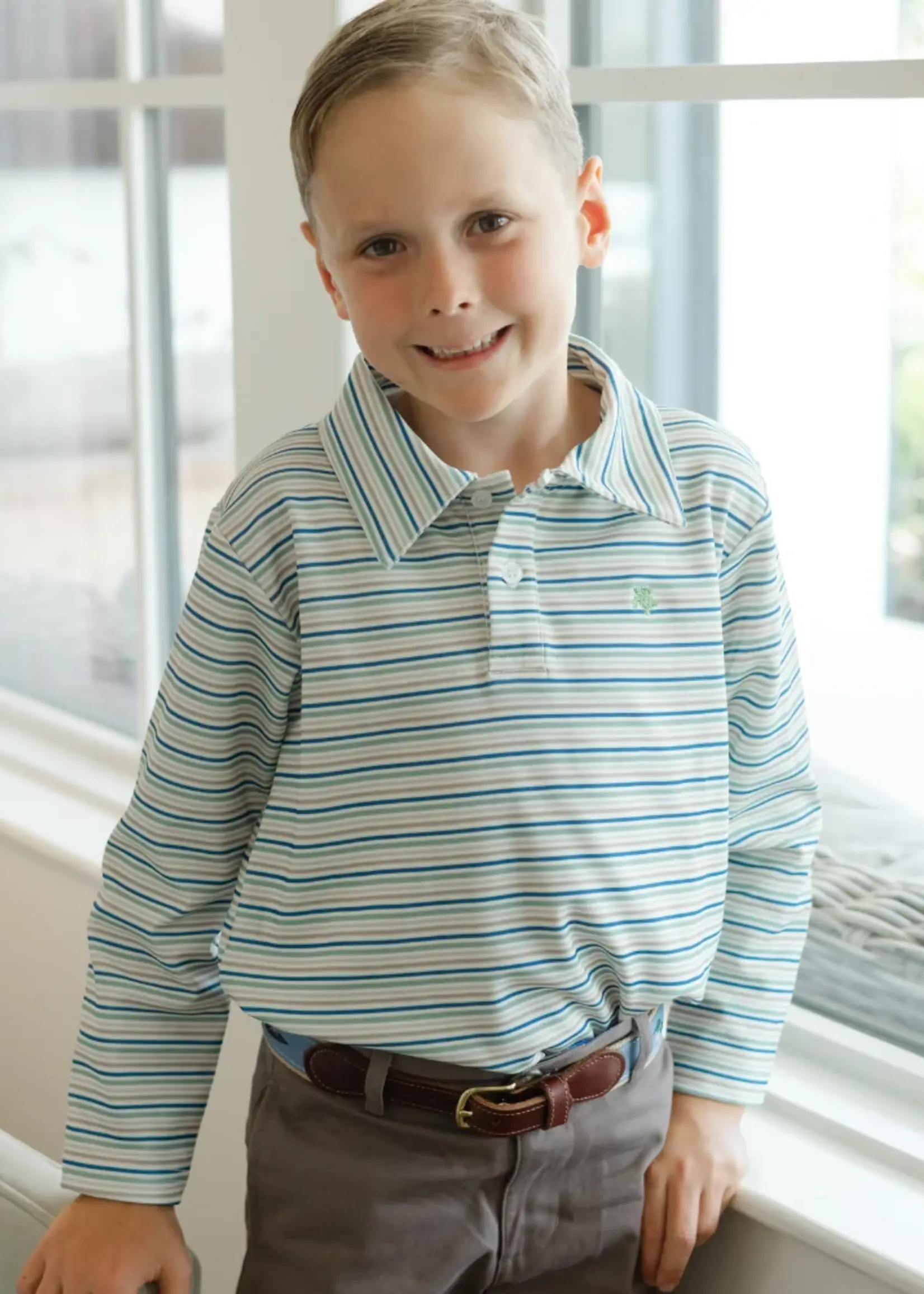 Bailey Boys L/S Striped PERFORMANCE POLO