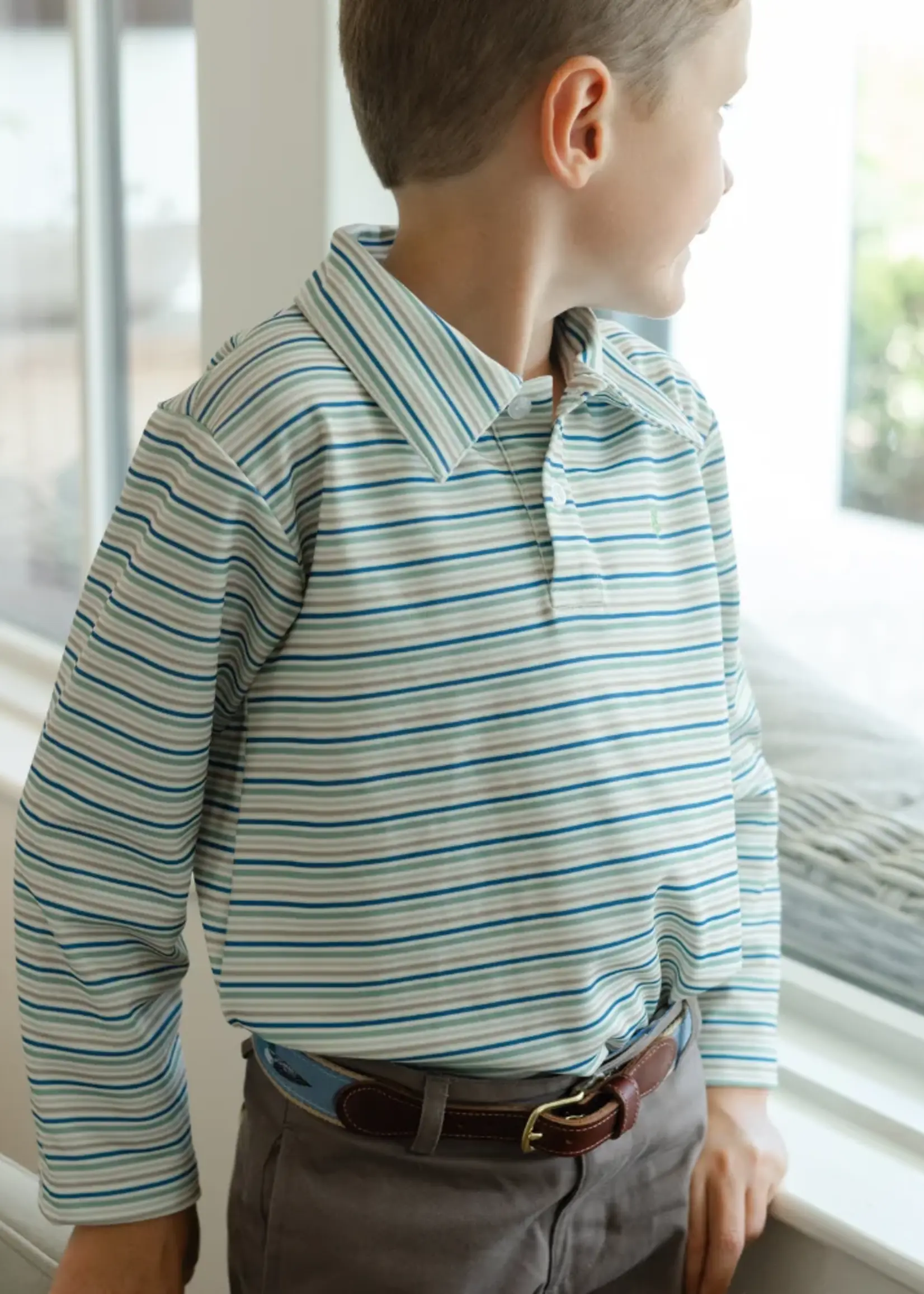 Bailey Boys L/S Striped PERFORMANCE POLO