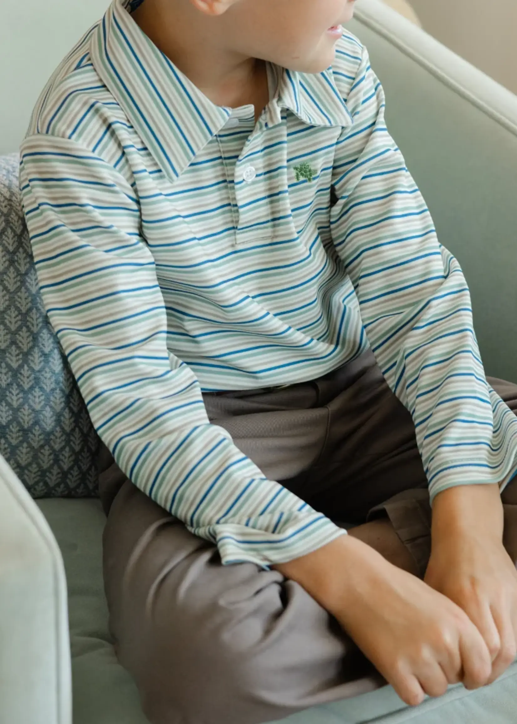 Bailey Boys L/S Striped PERFORMANCE POLO