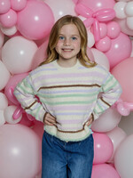 Design History L/S Lilac Mint Stripe Sweater