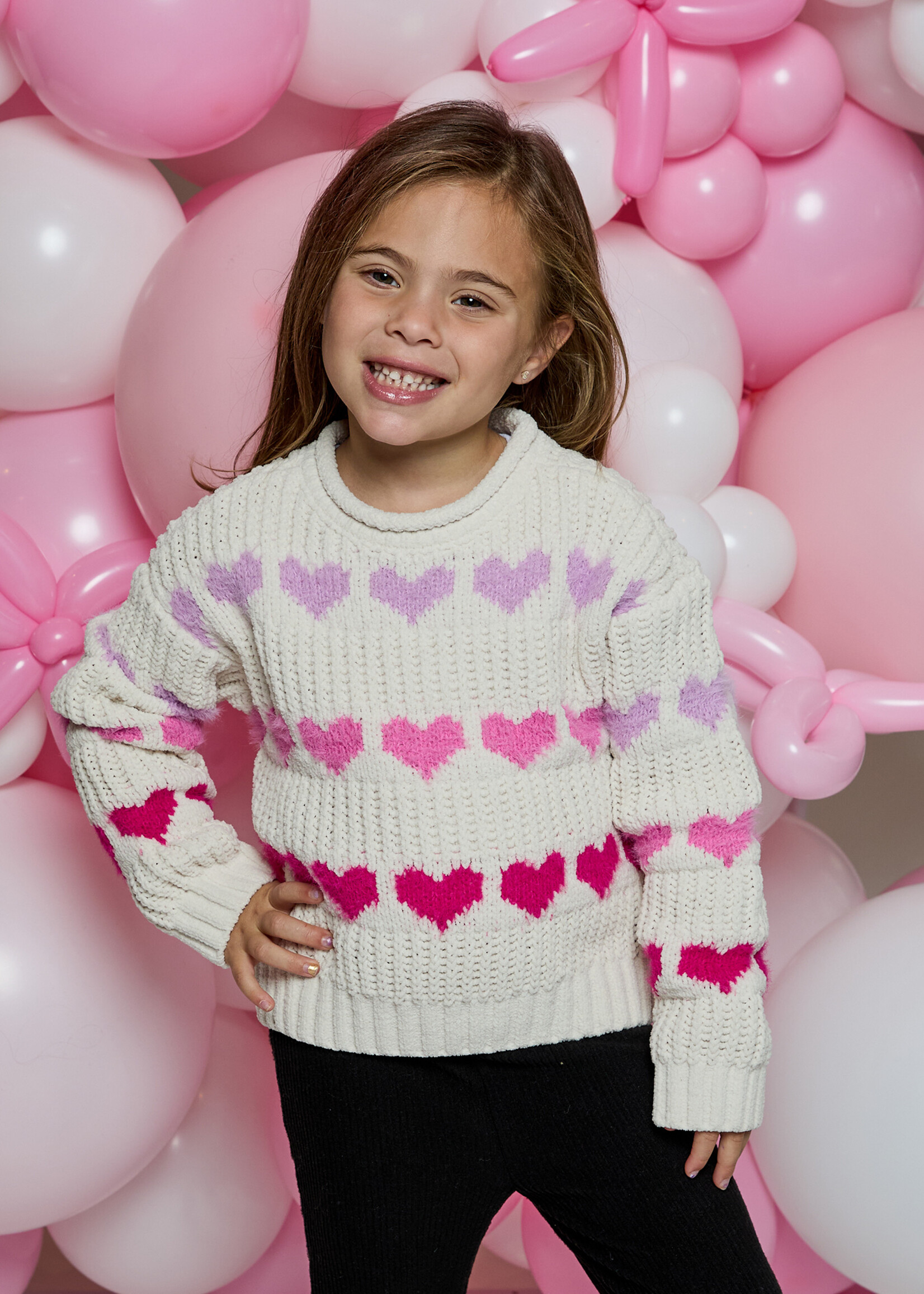 Design History Multi Line Heart Sweater