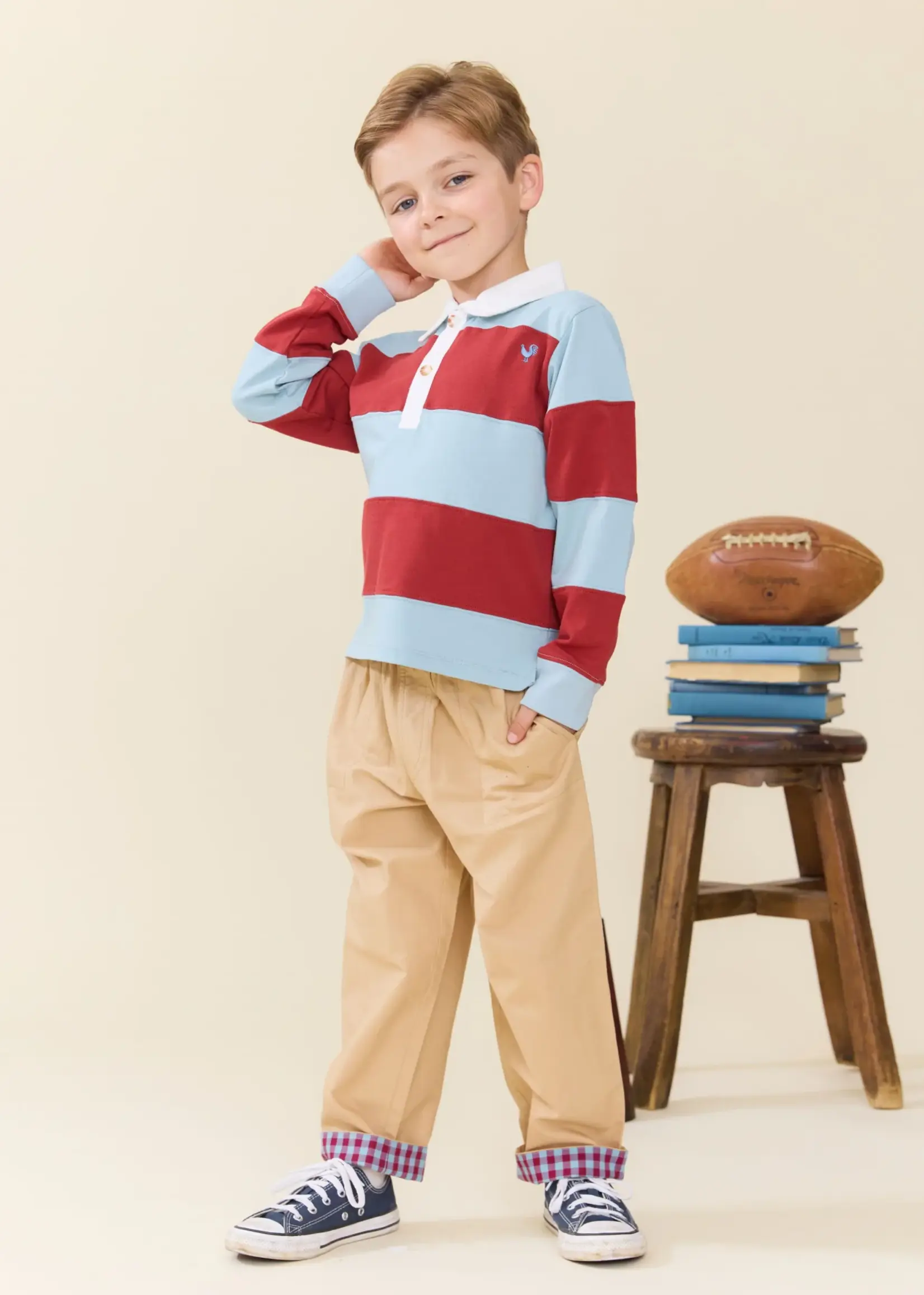 Pink Chicken Boys Albert Rugby Shirt