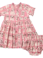 Pink Chicken Baby Girls Autumn Dress Set