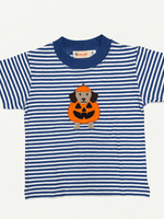Luigi Kids Boys S/S Stripe Dog in Pumpkin