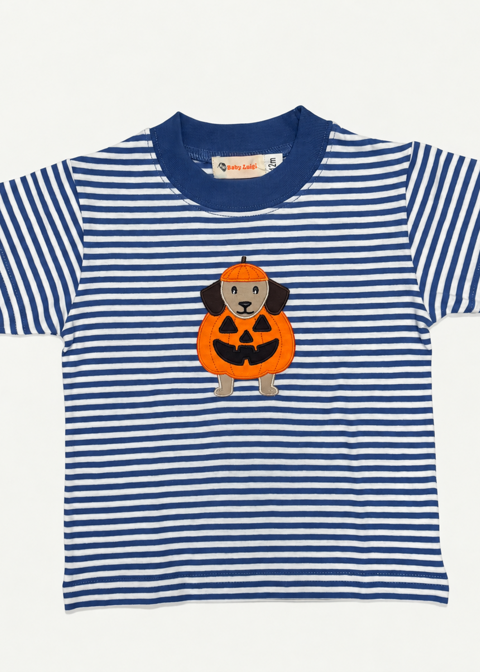Luigi Kids Boys S/S Stripe Dog in Pumpkin