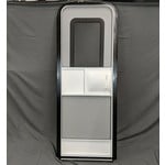 Lippert Components RV Entry Door 26 x 72 White w/ Black Trim & With Window