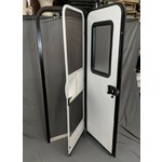 Lippert Components RV Entry Door 26 x 72 White w/ Black Trim & With Window