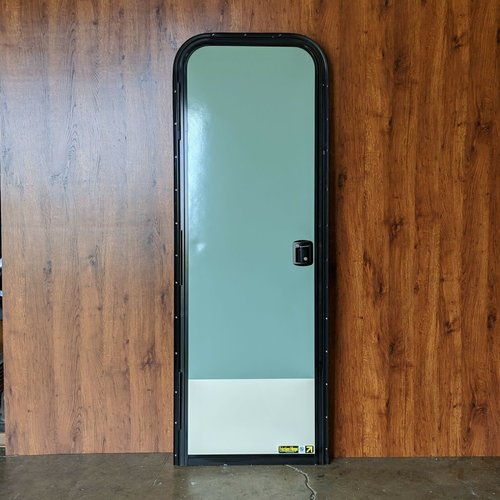RV Entry Door 24" x 72" Mint Green w/Off White w/No Window Affordable