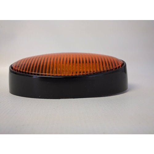 Optronics Inc. Amber Oval Porch Light w/ Black Base