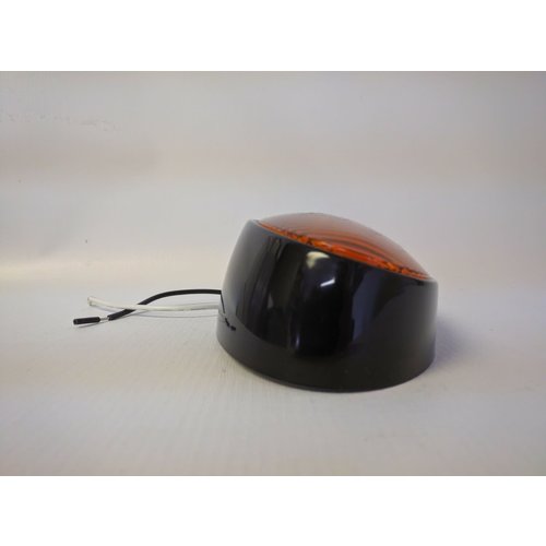 Optronics Inc. Amber Oval Porch Light w/ Black Base