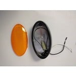 Optronics Inc. Amber Oval Porch Light w/ Black Base