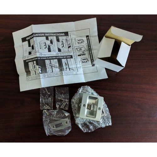 Fastec Industrial Locking Satin Nickel Pocket Door Hardware Set