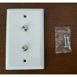 Steren Double Coax Wall Plate Connector White