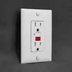 White GFCI Dual Outlet Receptacle w/ Cover Plate