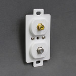 Unbranded White Coax and RCA Receptacle