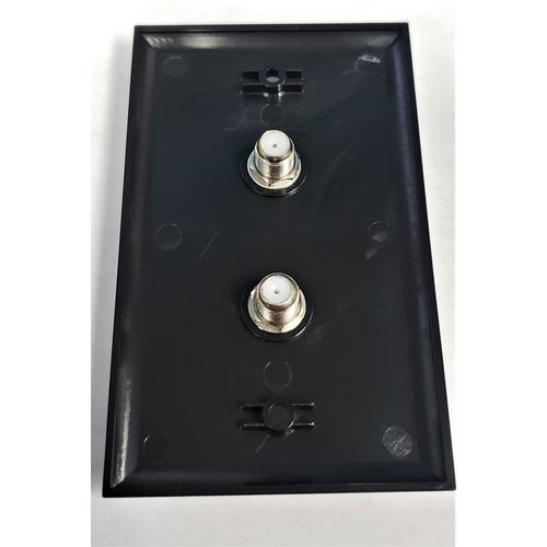 Steren 2 Socket Tv/phone Faceplate - 2 X Socket[s] F81 Coaxial - Black (200-252iv)