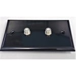 Unbranded Double Coax Wall Plate Connector Black