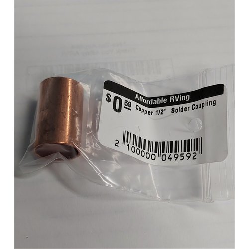 Copper 1/2"  Solder Coupling