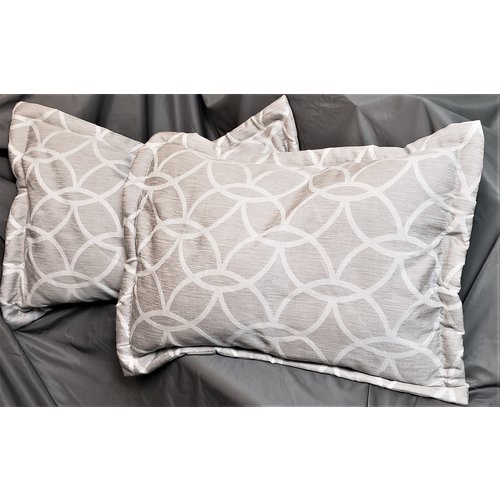 Ascot Enterprises Pillow Sham Set Geo Gray