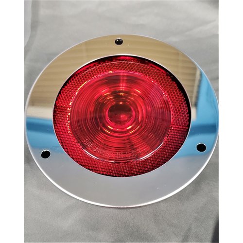 Optronics Inc. Tail Light Round Red Lens w/Trim Ring