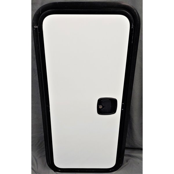 36 x 16 White with Black Trim Baggage Door with Slam Latch