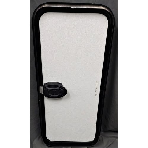 36" x 16" White with Black Trim Baggage Door with Slam Latch