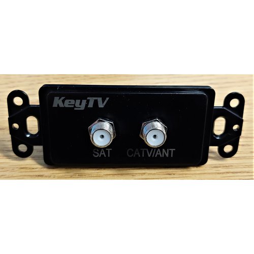 KeyTV Double SAT CATV/ANT Wall Plate Connector Black