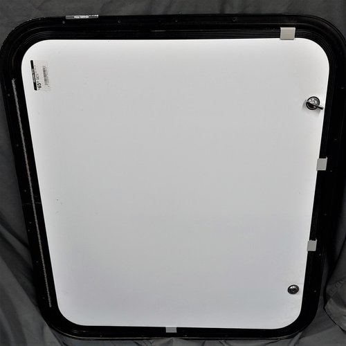 28" x 24" White with Black Trim Baggage Door
