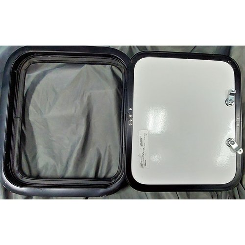 RV Baggage Door 16" x 14" White with Black Trim