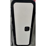 36" x 14" White with Black Trim Baggage Door with Slam Latch