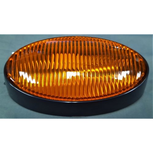 Optronics Inc. Porch Light Oval Black with Amber Lens On/Off Switch