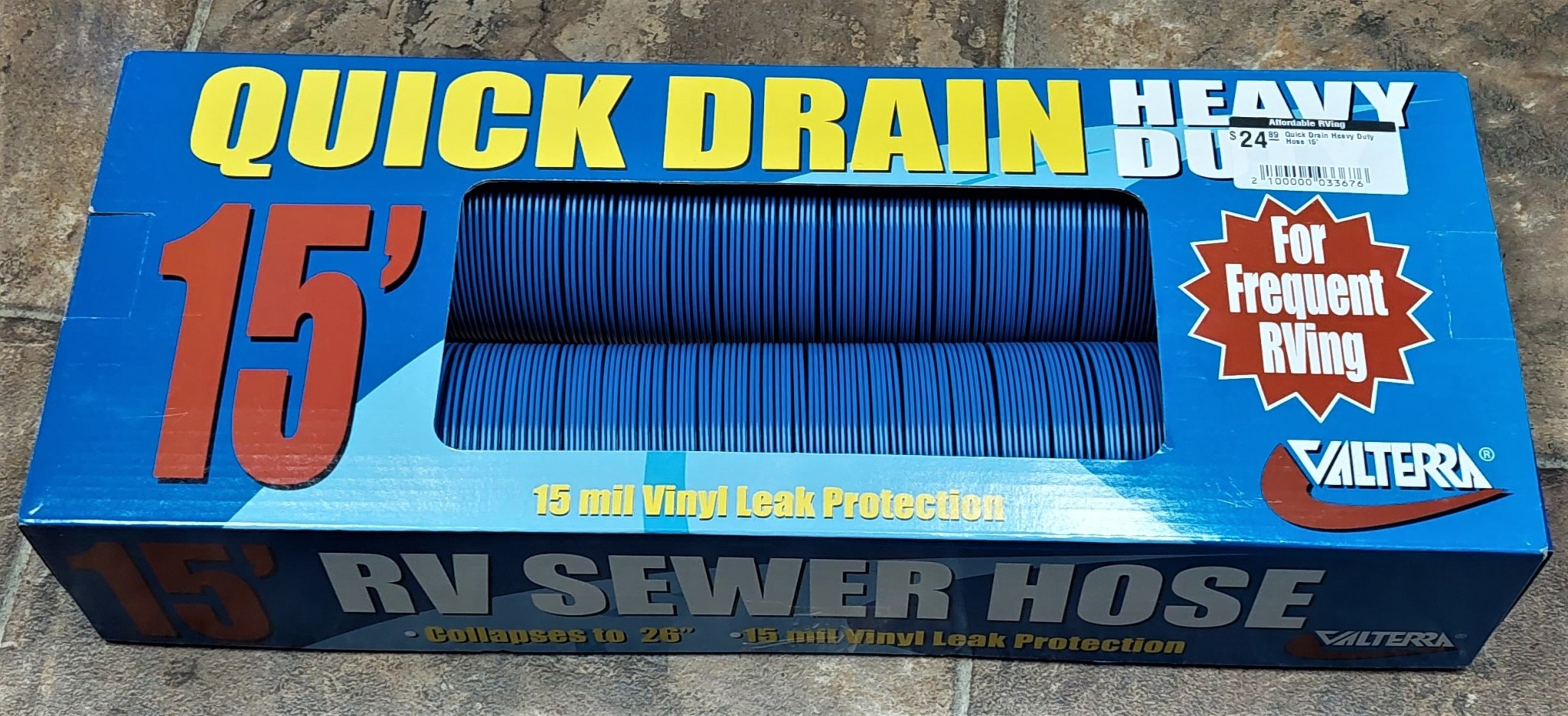 Valterra Quick Drain Heavy Duty Hose 15' Affordable RVing