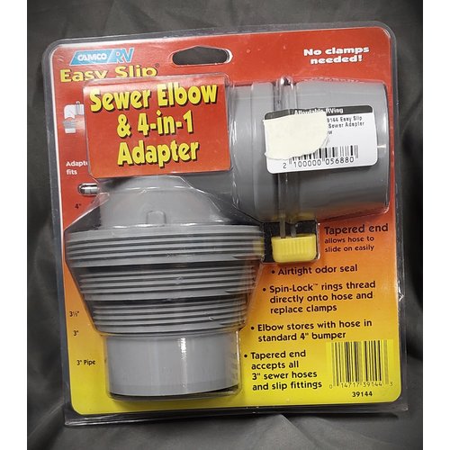 CAMCO 39144 Easy Slip 4-in-1 Sewer Adapter with Elbow