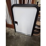 Lippert Components 30" x 43 1/2" White with Black Trim Teardrop Entry Door