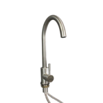 Lippert Components Stainless Steel Curved Gooseneck Kitchen Single Hole Faucet