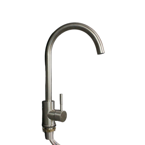 Lippert Components Stainless Steel Curved Gooseneck Kitchen Single Hole Faucet