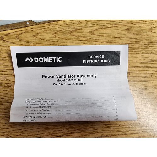 Dometic Dometic; Power Ventilator Assembly Kit