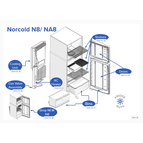 Norcold 8 cu ft RV Refrigerator; N8XLM6; 2 Way