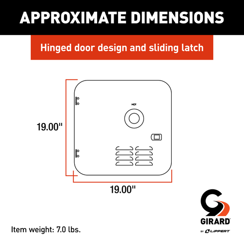 Girard Tankless Access Door to Replace 10 gal Atwood/Suburban Black