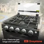 Greystone GreyStone 17" 3 Burner Range/Oven with Folding Glass Cover