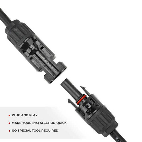 Go Power Solar Connectors Y Branch Parallel RV Adapter Cable Wire Plug for Solar Panel (M/FF + F/MM)