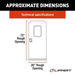 Lippert Components Entry Door 26" x 72" White w/Aluminum Frame No Window